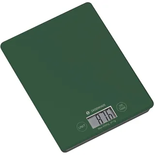 ZASSENHAUS Küchenwaage digital BALANCE/Digitalwaage mit max. 5kg in 1g Schritten/Hochwertige Haushaltswaage mit 2 Batterien inkl. / 16,5 × 21,5 × 2 cm/Deep forest