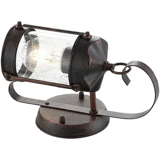 Lindby Wandleuchte außen Farly (Landhaus, Vintage Rustikal) in Braun aus Aluminium (1 flammig E27) - Außenwandleuchten Wandlampe Led Außenlampe Outdoor für Außenwand/Hauswand Haus