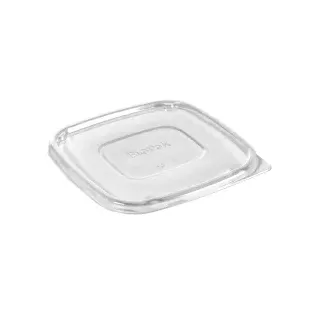 DUNI BioPak Cube Deckel, rPET transparent, 900/1200 ml, Praktische Deckel aus 100% recyceltem Material, 1 Karton = 4 Beutel à 50 Stück, 182 x 182 x 10 mm, eckig