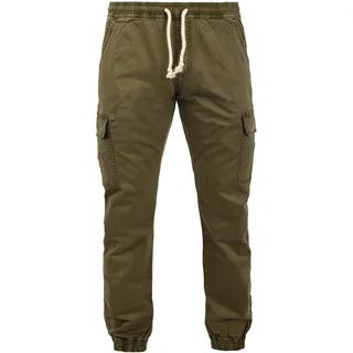 Cargohose INDICODE "Cargohose IDAbbal", Herren, Gr. L, N-Gr, grün (army), Obermaterial: 98% Baumwolle CO. 2% Elasthan EL., Hosen Cargohose