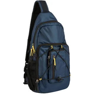 camel active Herren Shores City-Rucksack mit Abnehmbarer Vordertasche Blau, Menswear-M