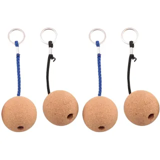 Lobamop 4 StüCk Schwimmende Kork Ball SchlüSselringe, 50Mm SchlüSsel Schweben Wasser Sport ZubehöR zum Surfen Schwimmen Tauchen Angeln Segel Boot