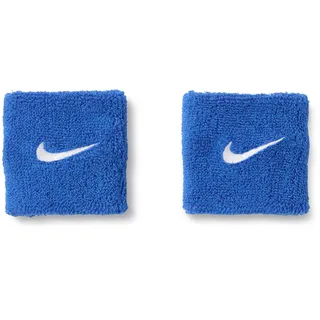 Nike Swoosh Classic Wristbands 2er Pack Schweißbänder Tennis Fitness Running Handgelenkbänder Sport, Game Royal/White, One Size