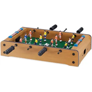 Relaxdays Tischkicker , Hellbraun , Holzwerkstoff, Kunststoff, Metall , 51x50 cm , Freizeit & Co, Sport & Fitness