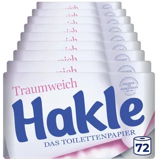 Hakle Traumweich Toilettenpapier – 72 Rollen, 130 4-lagige Blatt pro Rolle, Sanfte Reinigung für Wohlbefinden