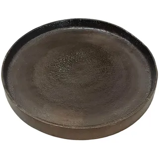 Ambia Home Kerzenteller , Anthrazit , Metall , Uni , rund , Lfgb, Handmade in India , handgemacht , Dekoration, Kerzen & Kerzenhalter, Teelichthalter