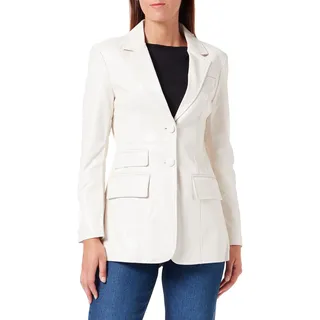 faina Women's Blazer aus Kunstleder, Creme, XS