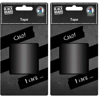 Ursus 42820000 - Tafelfolien Tape, matt schwarz, ca. 50 mm x 5 m, selbstklebend, abwaschbar, beschreibbar mit Kreide, Speckstein und Buntstiften, ideal um Gläser und Geschenke zu beschritften
