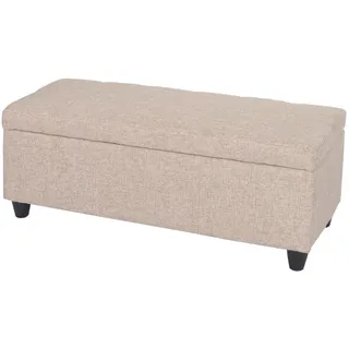 MCW Aufbewahrungs-Truhe Beige , Textil , 114x45x45 cm , Esszimmer, Bänke, Sitzbänke