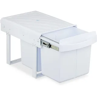 Relaxdays Einbaumülleimer 15 l Weiß