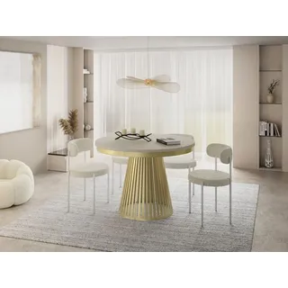WFL GROUP Naro Ø 120 cm beige-grau kaschmir