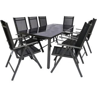 VCM Garten-Essgruppe 9-tlg. Anthrazit