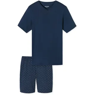 SCHIESSER Herren Schlafanzug kurz V-Ausschnitt-Nightwear Set Pyjamaset, Admiral_182200, 58