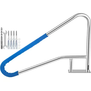 VEVOR Pool Haltegriff Edelstahl 139,7x81,2 cm Schwimmbad-Handlauf 113 kg Traglast Einstiegshilfe Pool  4,8 cm Griffbogen mit Griffbezug Treppe für Pool für Schwimmbäder Schräglagen Spa Wasserpark