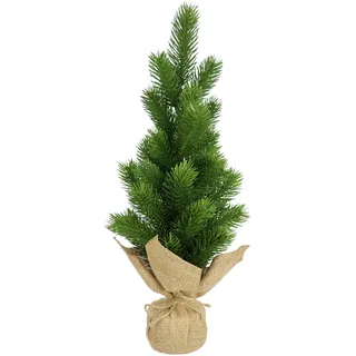 Flair Flower Künstlicher Mini-Tannenbaum in Jute Grün 47 cm
