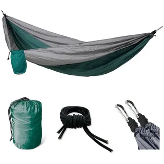 Svita Hängematte Outdoor Camping ultraleicht Befestigung 1-2 Personen Grün Hellgrau