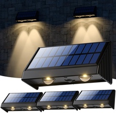 Bild von Solarleuchten für Außen (4 Stück) Wasserdicht 1200mAH 3200K Warmweiß Solar Wandleuchte Aussen Solarlampen Solar Zaunleuchten für Geländer Zaun Wand Garten