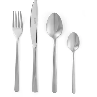 Russell Hobbs COMBO-2151 Vienna Deluxe Cutlery Set, 48 Piece, Stainless Steel, 12 Places, Mirror Finish, Dinnerware, New Home Gift, Stainless Steel, 15 Year Warranty, Black