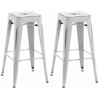 CLP Barhocker 2er Set 43 x 76 x 43 cm Weiß