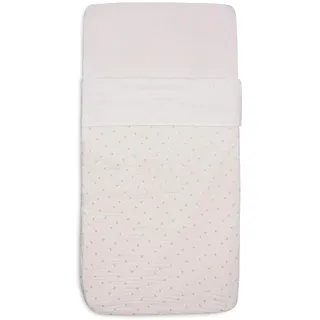 Jollein Bettlaken Wiege - Slub Ivory - 75x100cm - Für Babywiege - 100% Baumwolle - Oeko-TEX Zertifiziert - Leinen Look - Elfenbeinfarben