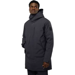 Daunenmantel JACK WOLFSKIN "BRANDENBURGER", Herren, Gr. S, blau (schwarz navy), Obermaterial: 100% Polyester. Wattierung: 100% Daunen, hoch geschlossener Ausschnitt, mit Druckknöpfen,verstellbar, Mäntel Daunenmantel, Wärmend, winddicht, Daunenjacke