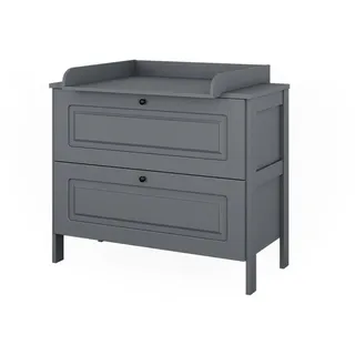 VitaliSpa Wickelkommode Ajaton Grau 108 x 98 cm mit 2 Schubladen , Holzwerkstoff , Rechteckig , 108x98x70 cm , Babymöbel & Kindermöbel, Babyzimmer, Wickelkommoden & Zubehör, Wickelkommoden