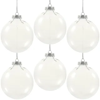 BESPORTBLE 6 Stück Klar Weihnachtskugeln Befüllbar DIY Christbaumkugeln Aus Plastik Zur Dekoration Acrylkugeln zum Befüllen Durchsichtige Christbaumkugeln 10CM
