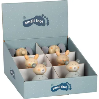 small foot Display Stehauf-Spielzeug Pastell, Bär, Hase und Elefant, 6 Stück, aus Holz, ab 8 Monaten, 11769