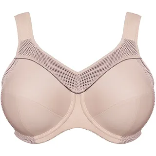 Sport-BH ULLA DESSOUS "Sport BH mit Bügel Kate", Damen, Gr. 90, Cup K, beige (biskuit), Obermaterial: 50% Polyamid PA. 30% Polyester PES. 15% Elasthan EL. 3% Polyethylen PE. 2% Baumwolle CO., BHs Sport-BH