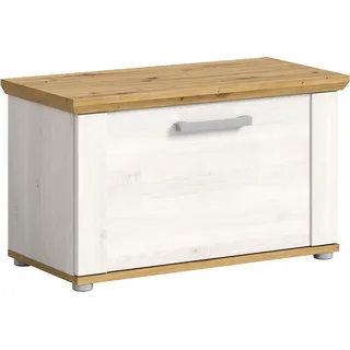 Home affaire Sitzbank »COSENZA, TOPSELLER!, Breite 80 cm, 1 Klappe, 2 Einlegeböden, 2-farbig« in Landhausoptik, Bank, Schuhbank, Garderobenbank, Dielenbank, weiß