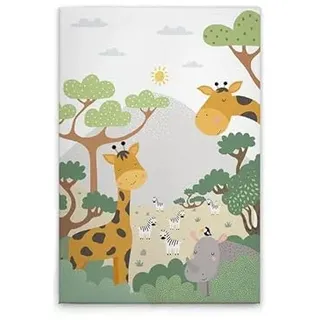 A.S. Création Leinwandbild Dschungel Kinderzimmer - Wandbild in Grün, Braun - 60 x 90 cm - DD131749