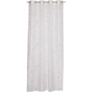 Esprit Transparenter Ösenvorhang Leafs , Weiß , Textil , 140x0.5x250 cm , Heimtextilien, Vorhänge, Fertigvorhänge, Ösenvorhänge