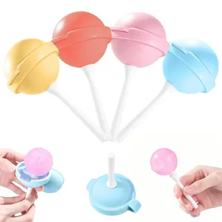 8er Set Eisformen Silikon für Eis am Stiel - Lollipop Design Formen BPA-frei, Wiederverwendbare Eislutscher Formen für DIY Wassereis, Joghurt & Fruchtsaft, 4 Farben (8 Stück)