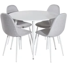 Venture Home Plaza & Polar Esstisch mit Stühlen, weiß/grau, 75 x 100 cm