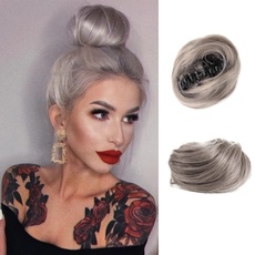 2 PC Mini Claw Fake Hair Space Bun Hair Donut Chignon Mini Claw Bun Clip in Messy Hair Bun Claw Clip in Updo Bun Extensions Wig Accessory (Pack of 2, 171)