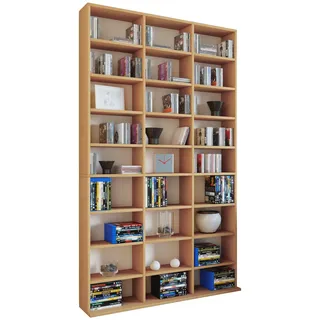VCM Standregal »VCM Holzregal stehend   platzsparender CD-Schrank für 1080 CDs oder 504 DVDs   Maße: H. 181 x B. 102 x T. 23 cm   Elegantes DVD Regal stehend   Blu-Ray Regal   CD Regal Megosa XL«, braun