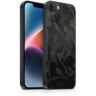 TF Skins Skin passend für das iPhone 14 Skin/Schutzfolie für die Rückseite in edler Optik inkl. Kameraschutz Schutz vor Kratzern (Shadow Black)