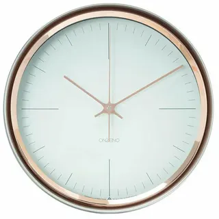 Onzeno Wanduhr Design Weiß 33/33 cm , Glas, Holzwerkstoff , 32.7x32.7x8 cm , Dekoration, Uhren, Wanduhren