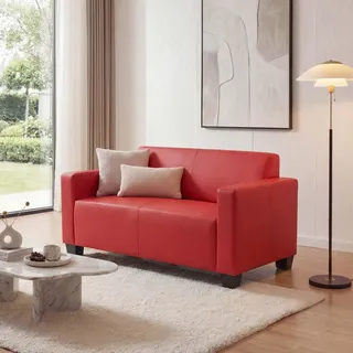 Mendler 2er Sofa Couch Lyon Loungesofa Kunstleder rot