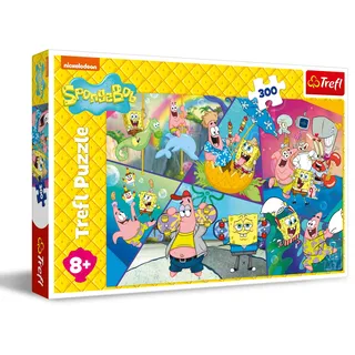 Trefl - Spongebob, Spongebob im Bikini Bottom - Puzzle 300 Teile - Buntes Puzzle mit Zeichentrickfilmfiguren, Kreative Unterhaltung, Spaß für Kinder ab 8 Jahren