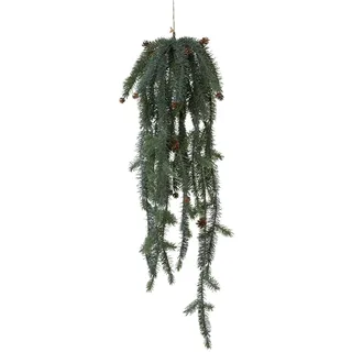 Winterliche Kunstpflanze CREATIV DECO "Weihnachtsdeko", grün, H:85cm, Kunststoff, Kunstpflanzen, Winterliche Kunstpflanze, Hängezweige mit Zapfen