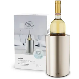 Alfi VINO, champagne mat, Flaschenkühler aus Edelstahl für 0,70 bis 1l Flaschen, Weinkühler, Sektkühler, Kühlhalten ohne Kondenswasser und Eiswürfel, spülmaschinenfest, BPA-frei