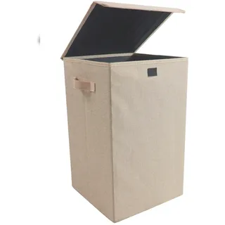 VCM Faltbox "Wäschekorb Wäschebox Stoffbox mit Deckel Dreso M", creme