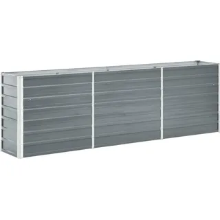 vidaXL Hochbeet Verzinkter Stahl 240/40/77 Cm Grau , Metall , Rechteckig , 40x77x240 cm , Gartenzubehör, Hochbeete