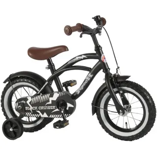 Volare Black Cruiser Kinderfahrrad - Jungen - 14 Zoll - Schwarz - 95 % zusammengebaut - Schwarz