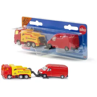 Siku 1667 - Abschleppwagen mit PKW rot/gelb 1:87