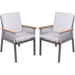 Garden Pleasure Gartenstuhl 56 x 86 x 53 cm beige 2 St.