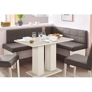 Anna 2 130 x 83 x 169 cm Kunstleder langer Schenkel links braun/weiß