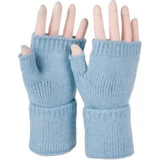 styleBREAKER Strickhandschuhe "Fingerlose Strickhandschuhe Einfarbig" 1 Stk., eisblau