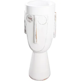 Gilde Übertopf XXL Gesicht "Face" H. 106 cm Weiß